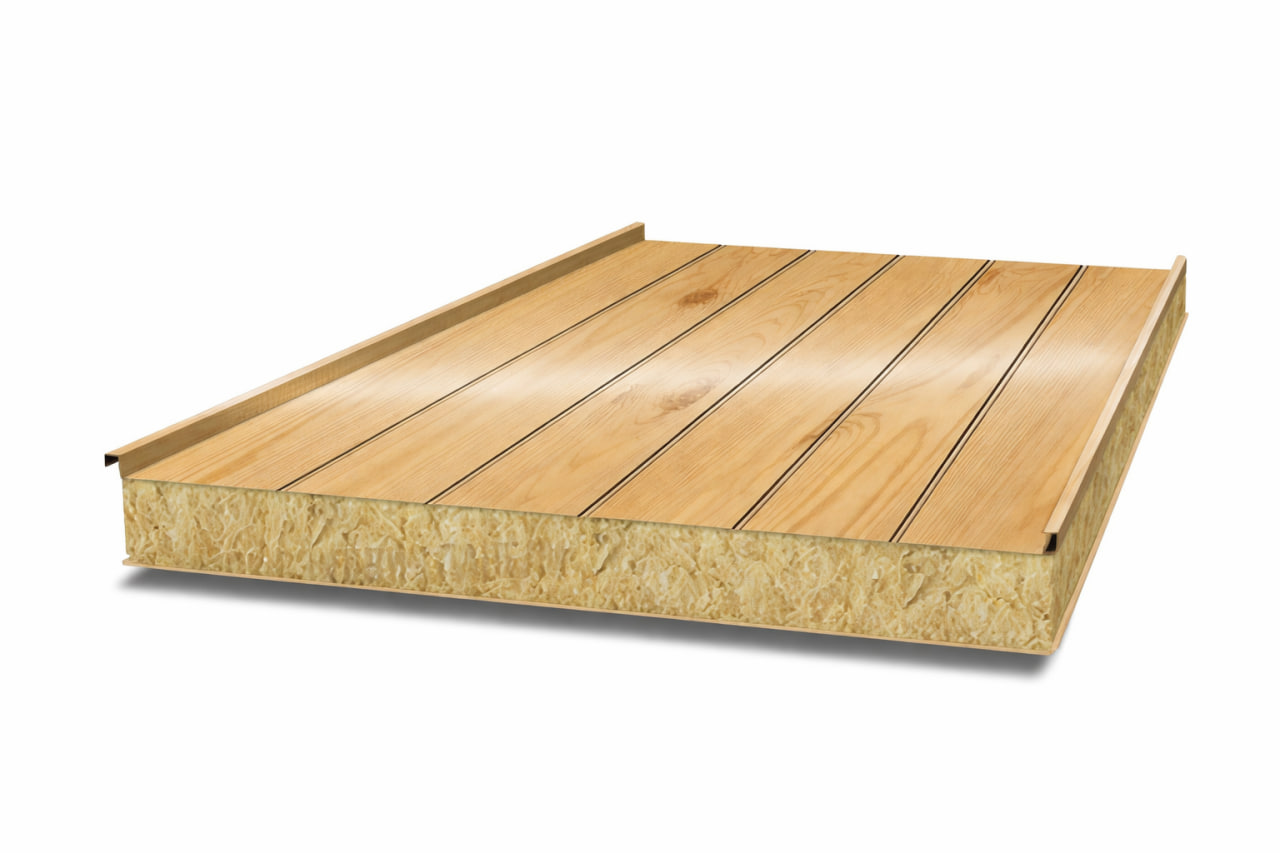 Сэндвич-панели ширина 1200 мм, под дерево